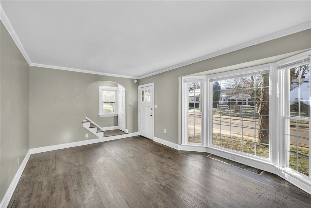 Empty living room before staging